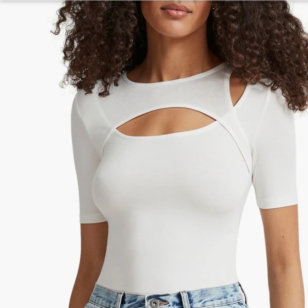 Marcella NYC Off White Bowen Cutout Top - Size M NEW WITHOUT TAG